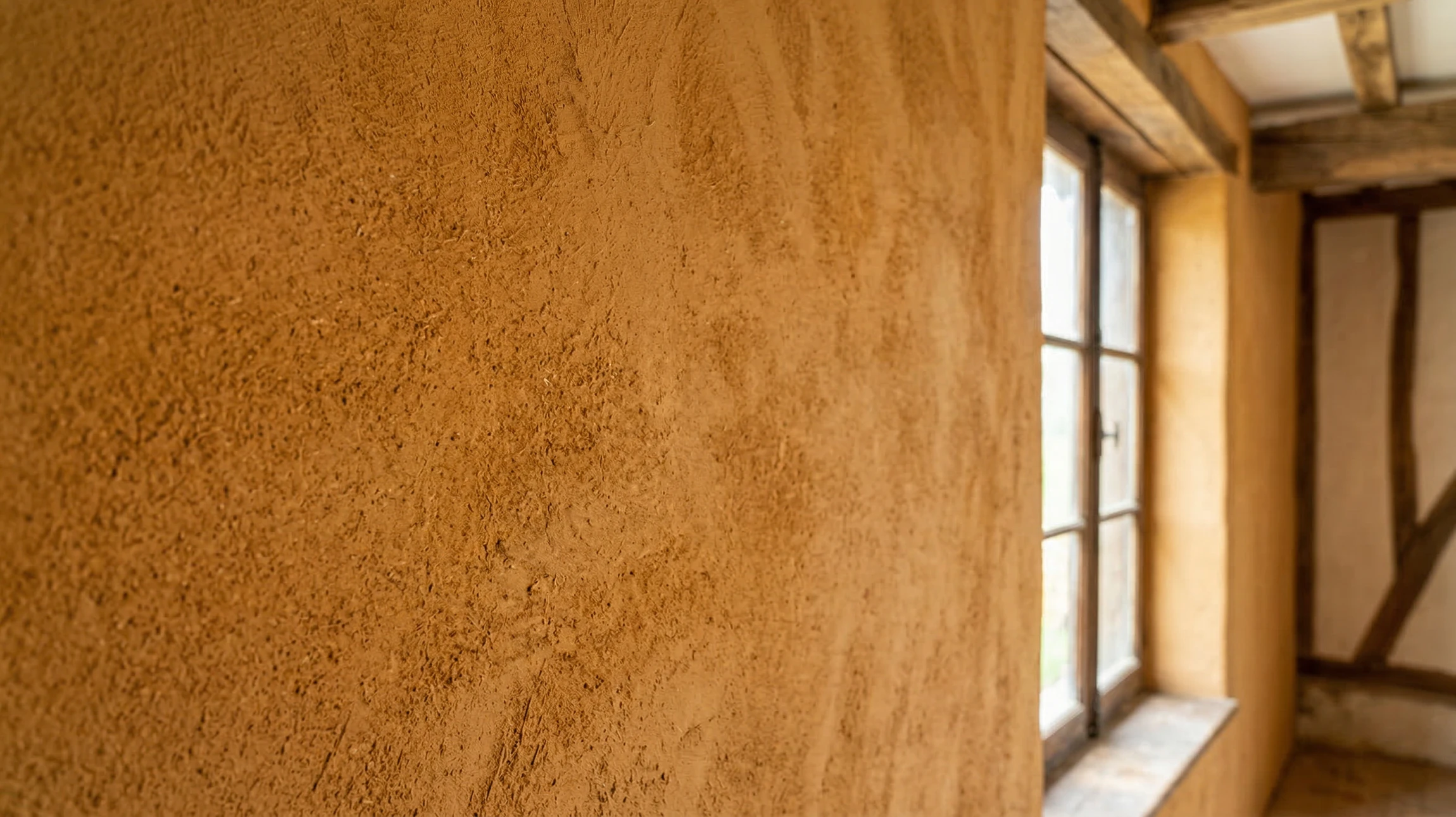 Surface murale texturée de couleur blanc cassé avec finition rustique présentant des irrégularités et reliefs naturels